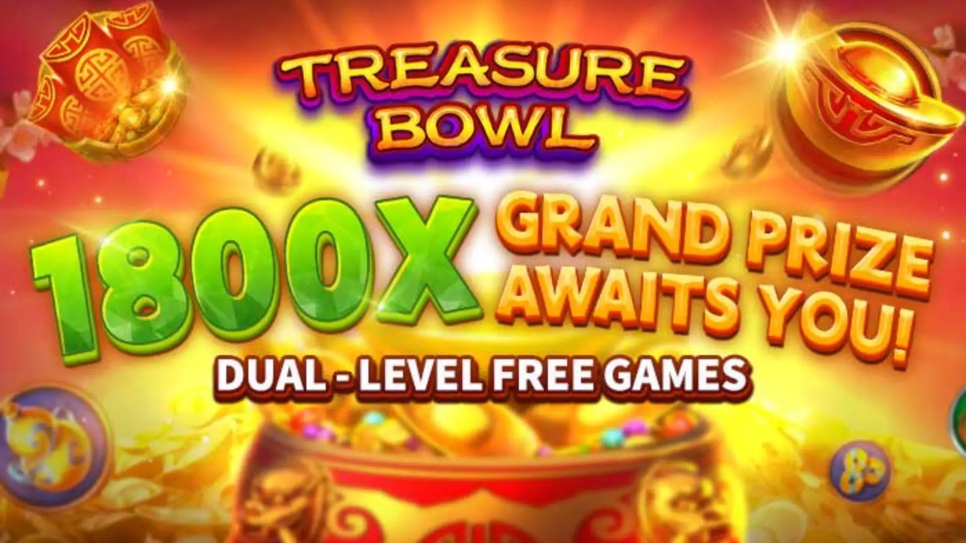 Multiplicadores Treasure Bowl nn55 - 7777x Máximo com Tigela Dourada